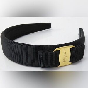 Salvatore Ferragamo Black and Gold Hairband